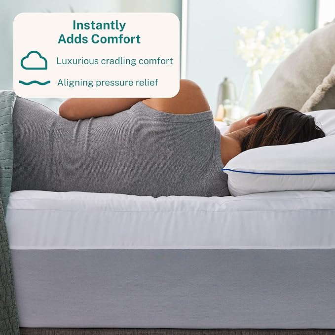Sleep Innovations Dual Layer 4 Inch Memory Foam Mattress Topper, California - Image 2