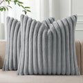 Pallene Faux Fur Plush Throw Pillow Covers 20x20 Set of 2, Luxury Soft Fluffy by PALLENE
