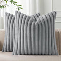 Pallene Faux Fur Plush Throw Pillow Covers 16x16 Set of 2, Luxury Soft Fluffy by PALLENE