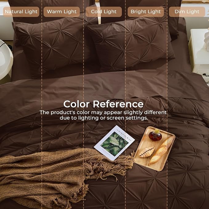 Sasttie California King Comforter Set, 7-Piece Bed in a Bag Cal King, Pintuck - Image 8