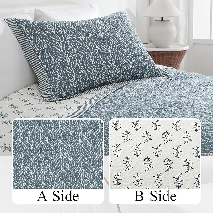 SahSahCasa Quilt Set King Size, 100% Cotton Quilt Bedding Set Bedspread - Image 5