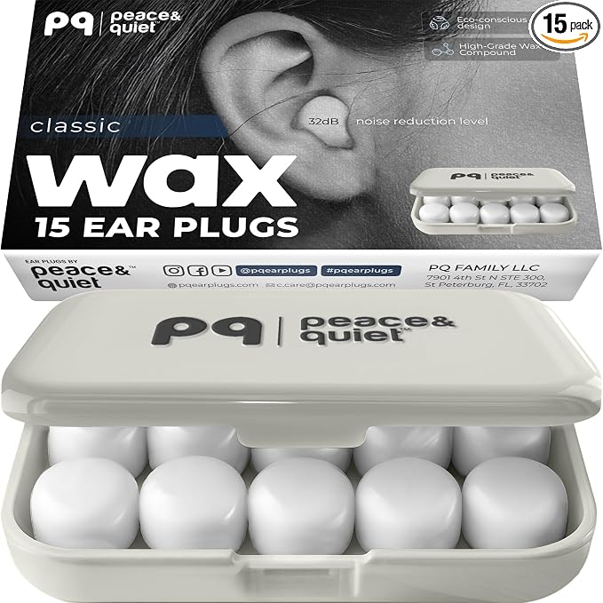 Peace&Quiet PQ Wax Ear Plugs for Sleeping, Swimming by PeaceQuiet
