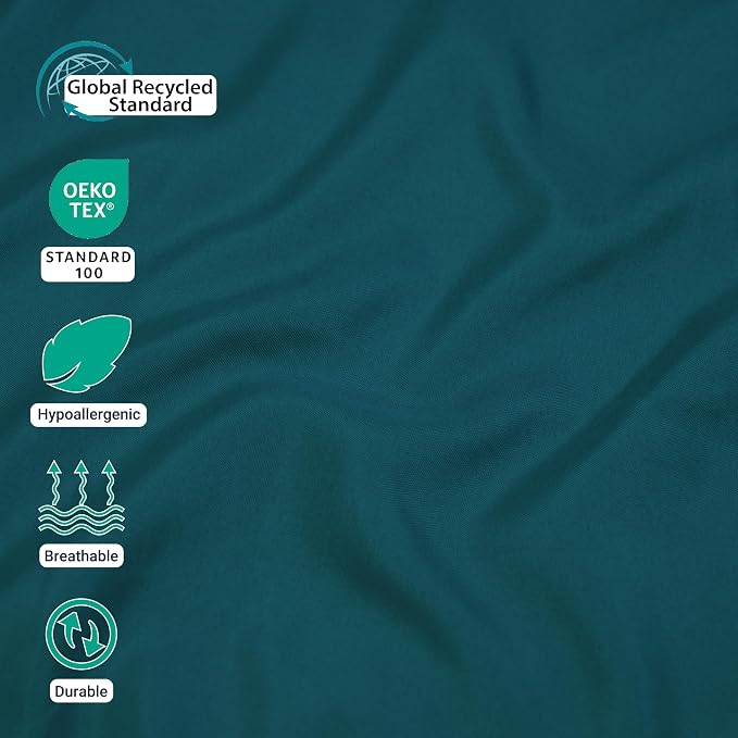 ZPECC Full Flat Sheet Only 6 Pack, Durable Teal Top Bed Sheets Hypoallergenic - Image 4
