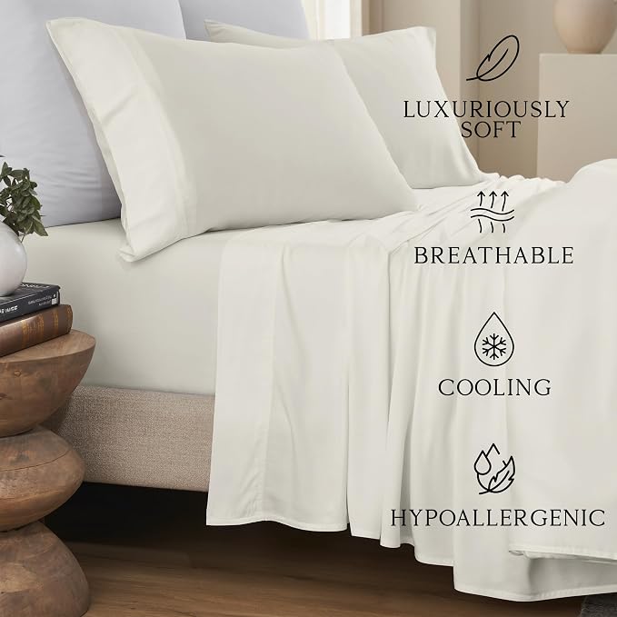 Karissa Mae Cooling Bamboo Viscose Queen Size Pillowcase Set | 100% FSC - Image 2
