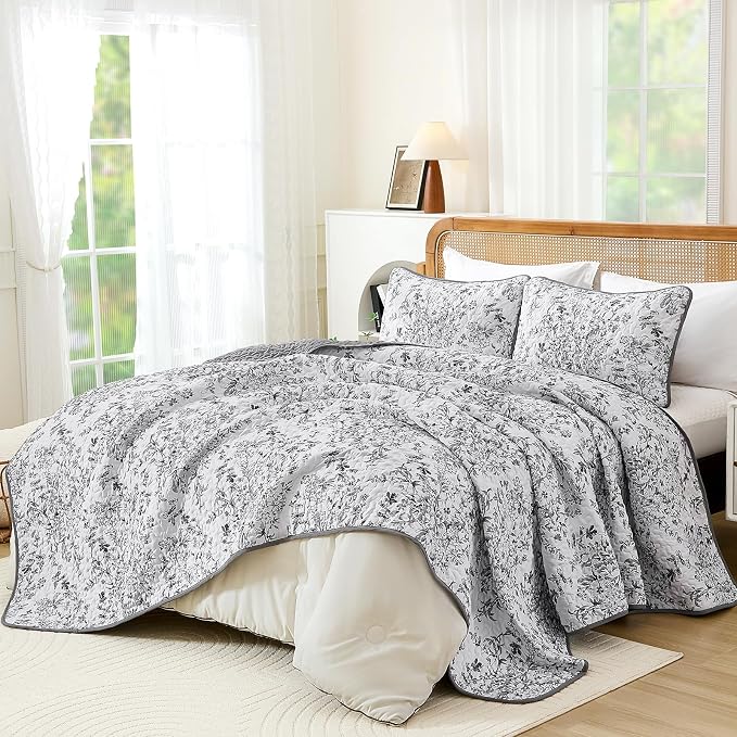 WONGS BEDDING Quilt Queen Size, Botanical Quilt - Image 2