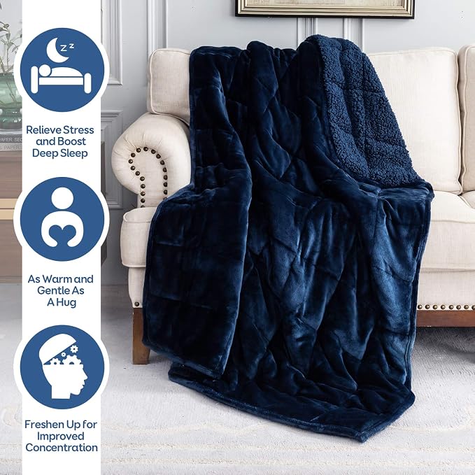 Cottonblue Weighted Blanket 20lbs 60x80 Inches, Soft Cozy Fleece Blanket On - Image 2