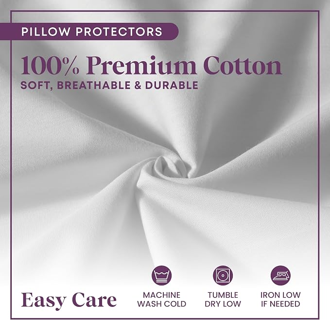 CirclesHome Pillow Protectors 2 Pack Queen Zippered - Image 4