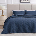 Love's cabin King Size Quilt Set Navy Blue Bedspreads by Lovescabin