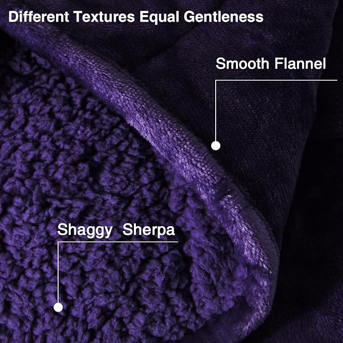 Aemicion Weighted Blanket Queen Size 15lbs, Dual Sided Cozy Fluffy Sherpa Heavy - Image 5