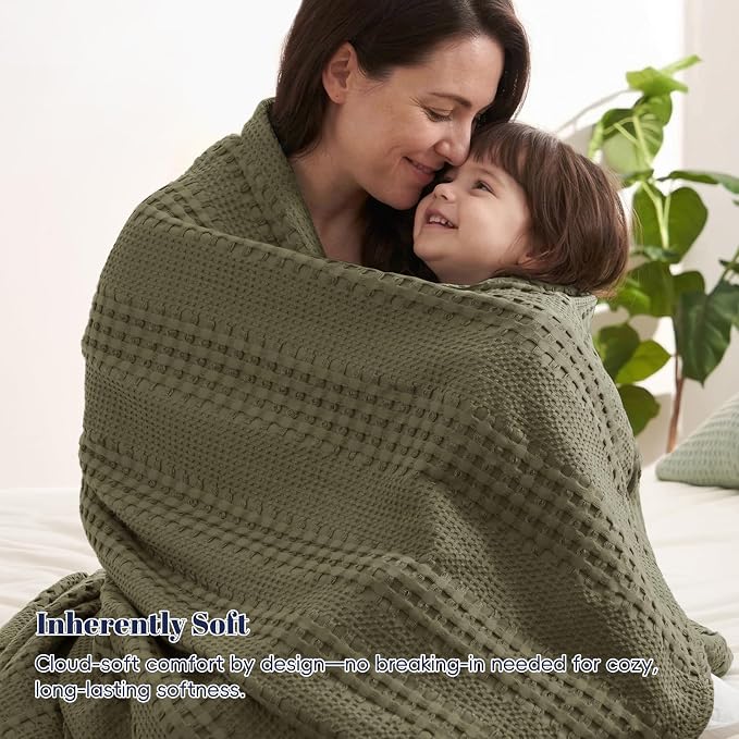 PHF Cooling Waffle Blanket Queen Size, Lightweight 60% Rayon from Bamboo & 40% - Image 6