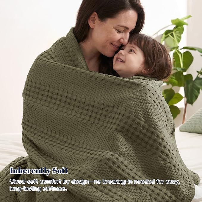 PHF Cooling Waffle Blanket Twin Size, Lightweight 60% Rayon from Bamboo & 40% - Image 6