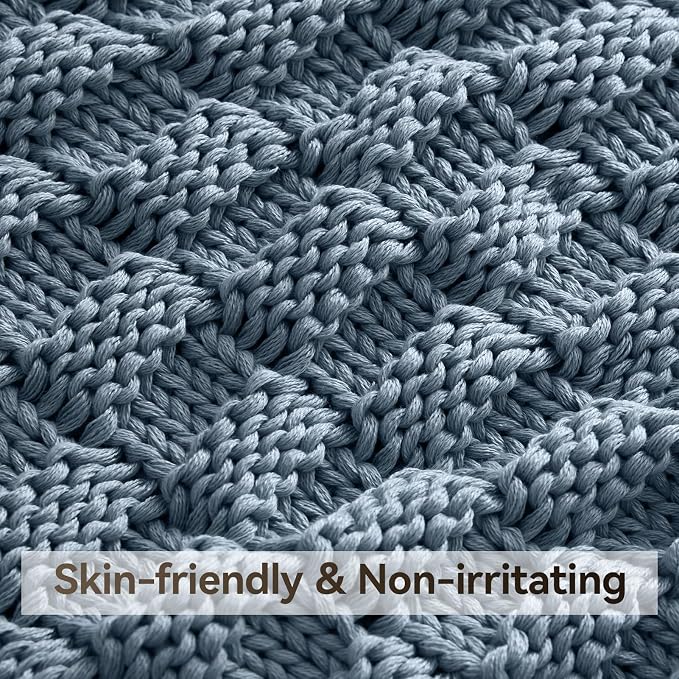 Knitted Weighted Blanket for Adult, No Beads Heavy Blanket 48” x 72'' 10lbs - Image 4