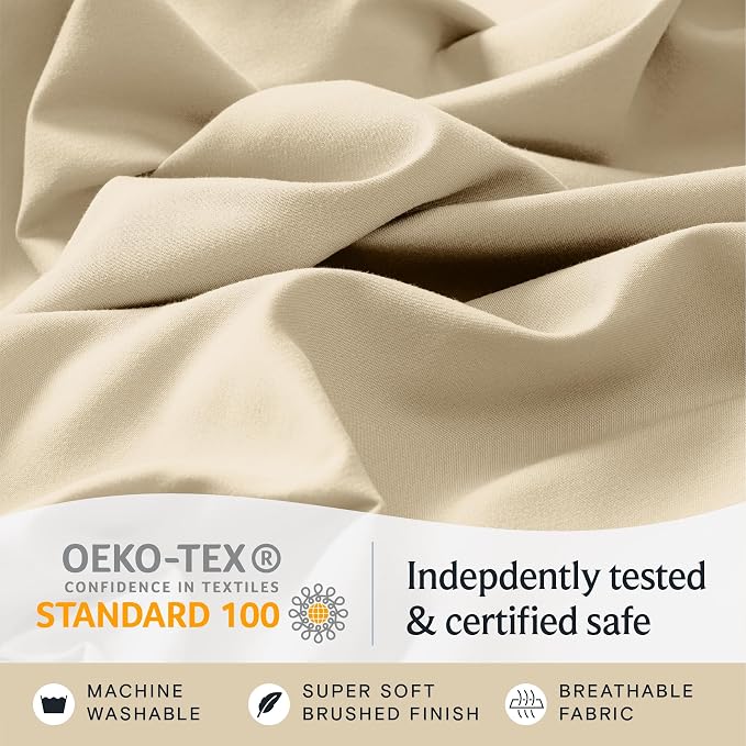 LuxClub 4 PC King Size Sheet Set Deep Pockets 18" Wrinkle Free Cooling Bed - Image 7