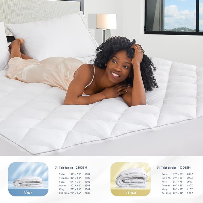 Sunflower Queen Mattress Pad, Hypoallergenic Cotton Mattress Cover, 18-22" - Image 7