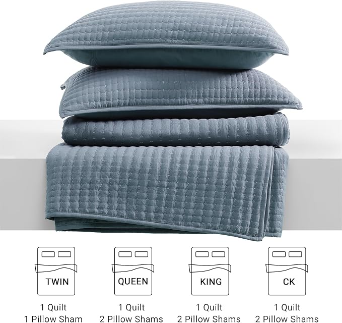 WRENSONGE Twin Quilt-2 Pieces Lightweight Bedspreads Oxford Blue Twin Quilt - Image 8