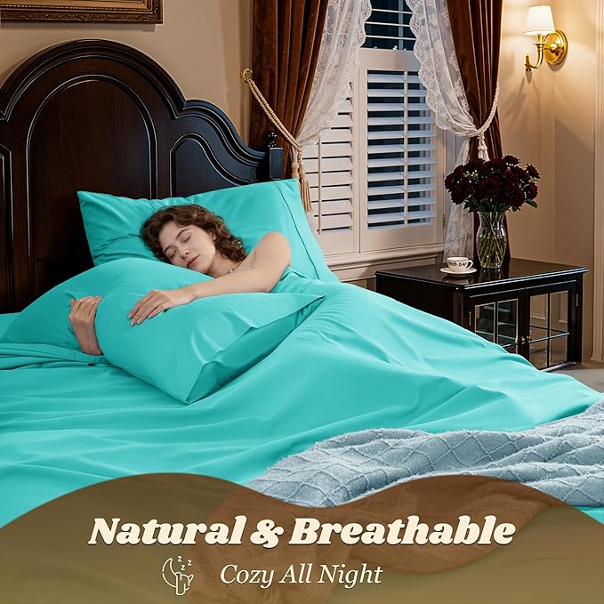LBRO2M 100% Cotton Sheets Set Deep Pocket 19", 1000 Thread Count King Size 4 - Image 5