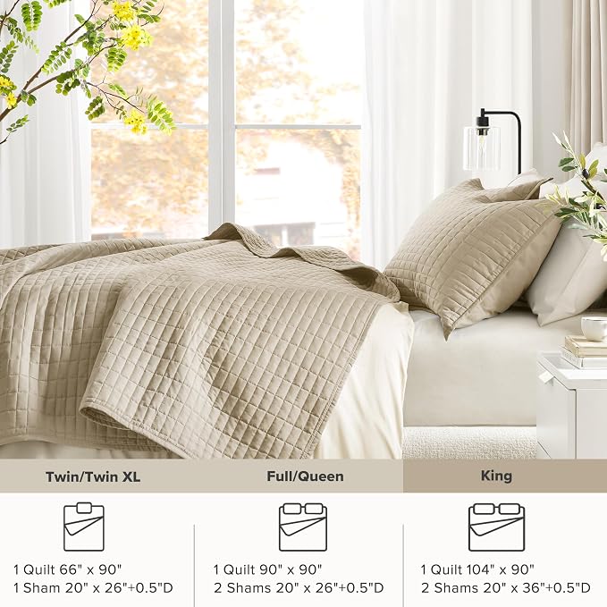 Comfort Spaces King Quilt Set Modern Reversible Plaid Coverlet King Bedding Set - Image 7