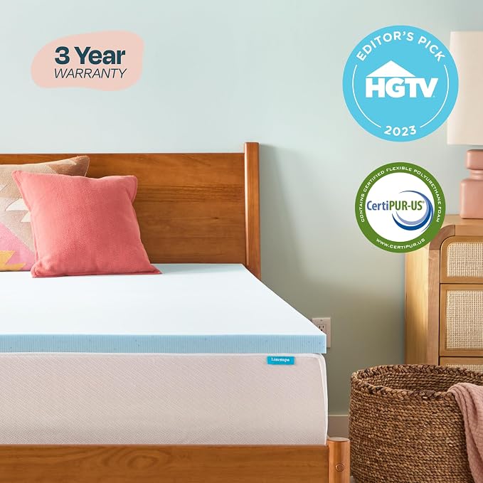 Linenspa Memory Foam Mattress Topper, Full Size - Image 6