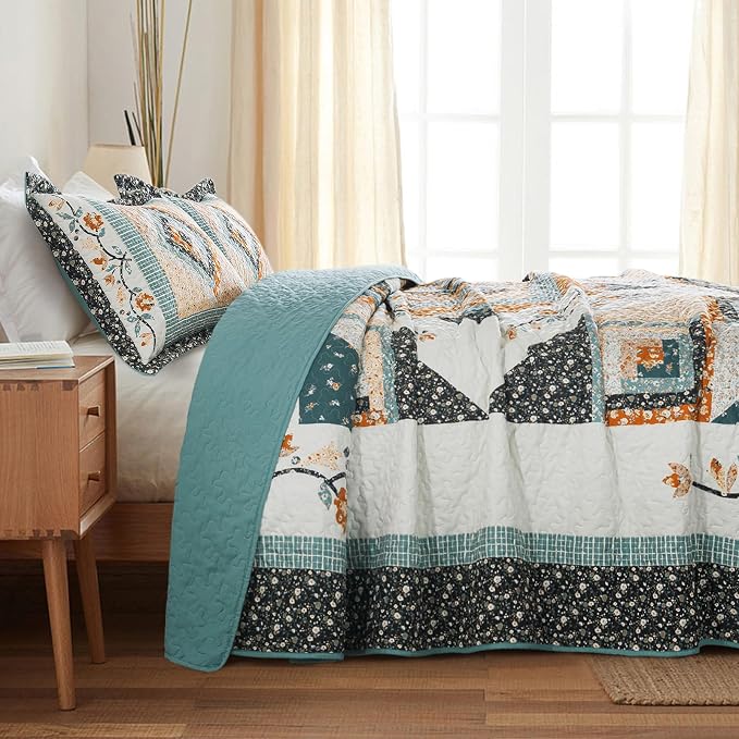 BEDIFANY Twin Size Bedspread Sets, Floral Cotton Lightweight Quilt Twin XL Size - Image 3