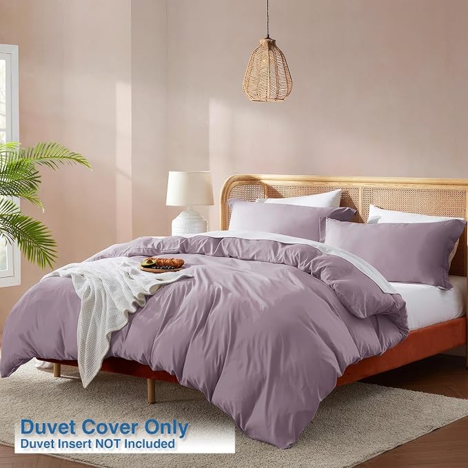 Nestl Dusty Purple California King Duvet Cover Sets - Image 2