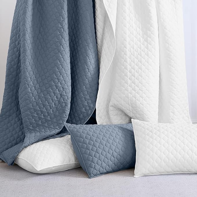HORIMOTE HOME Quilt King Size Dusty Blue, Lightweight Quilt - Image 5
