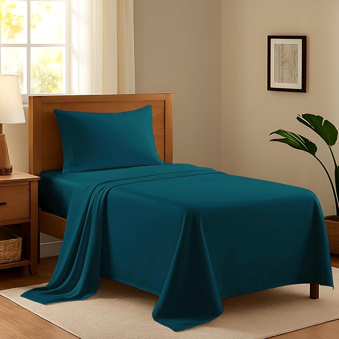 100% Egyptian Cotton Twin Bed Sheets Set by AshtonSheets