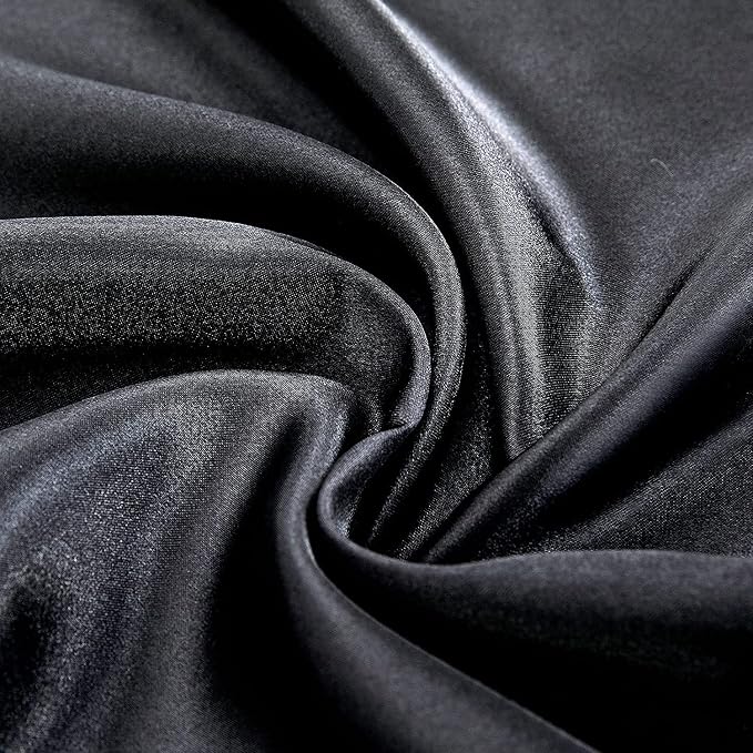 Homiest Black Satin Fitted Sheet King Size, Deep Pocket, Luxury & Ultra Soft - Image 5