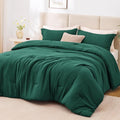 Love's cabin Dark Green Queen Comforter Set, 3-Piece Prewashed Bed Set by Lovescabin