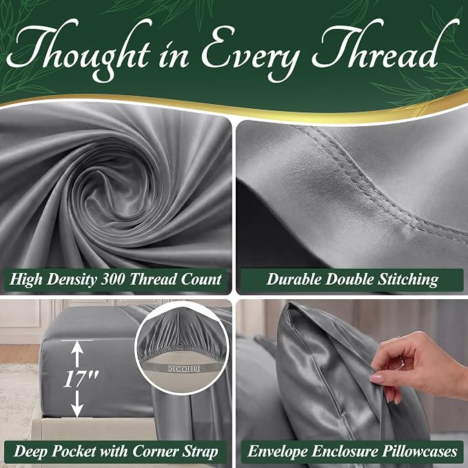 DECOLURE 100% Viscose Derived from Bamboo Sheets Queen Size - Image 4
