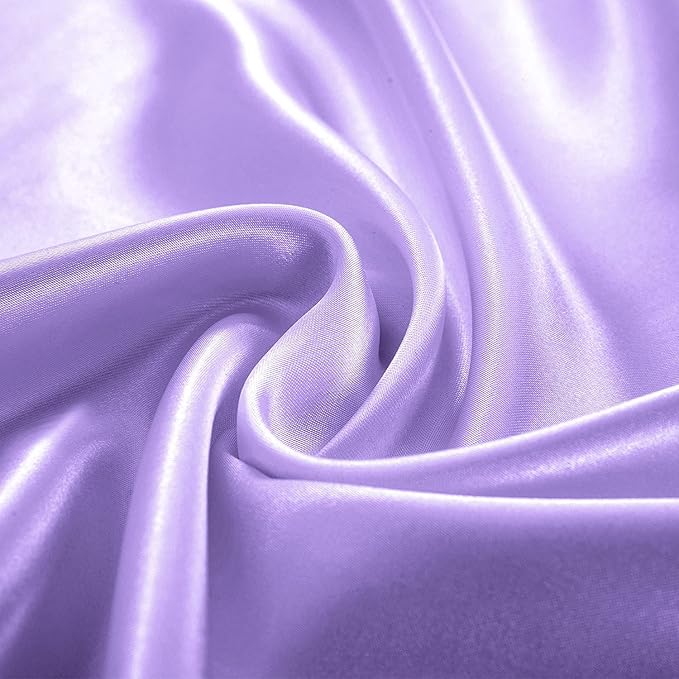 Homiest Lavender Satin Fitted Sheet Queen Size, Deep Pocket, Luxury & Ultra - Image 4