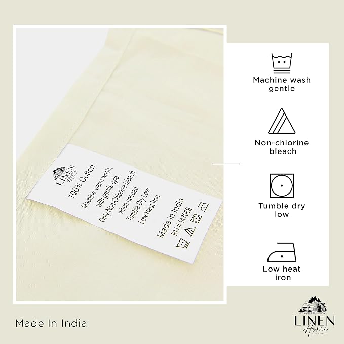 Linen Home 100% Cotton Percale Sheets Twin Size, Deep Pocket, 3 Pieces Set - Image 4