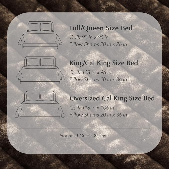 EVERGRACE Velvet Quilt Set King Size, Luxurious Soft Striped Channel Bedding Set - Image 9