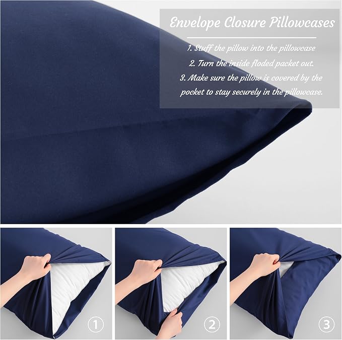 NTBAY King Pillow Cases Set of 2, 2 Pack Brushed Microfiber 20x36 Pillow Cases - Image 4