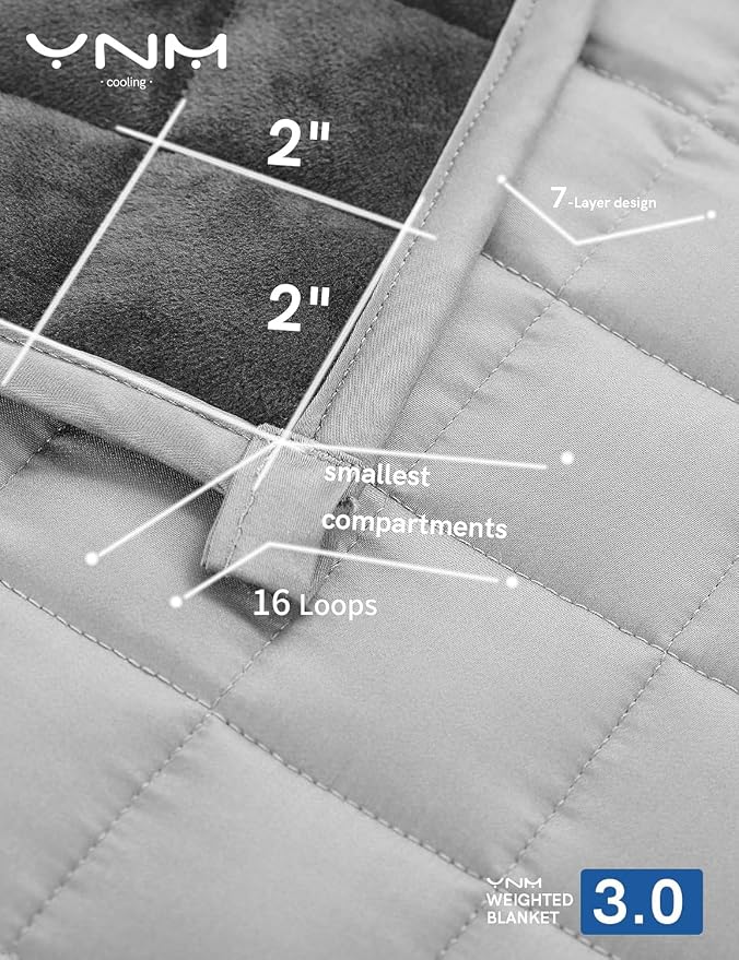 YnM Cooling Weighted Blanket for Adults, Cooling & Cozy Velvet Dual-Sided - Image 4