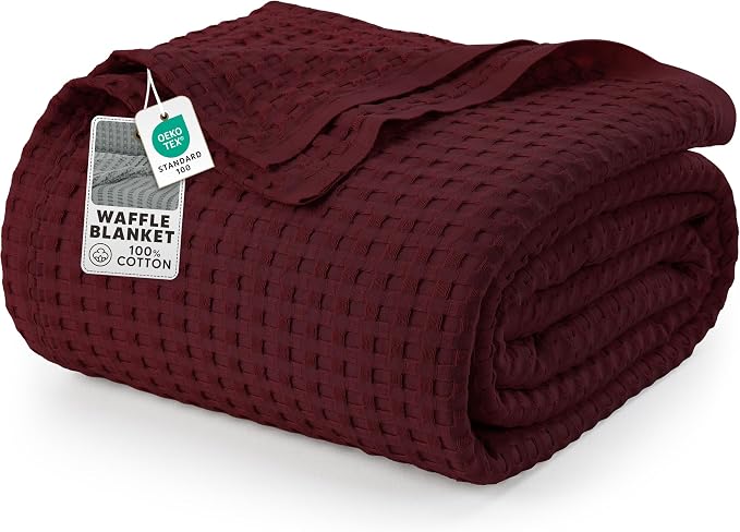 Utopia Bedding 100% Cotton Waffle Weave Blanket Twin Size by UTOPIABEDDING