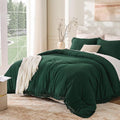 Andency Dark Emerald Green Comforter Set Queen, 3 Pieces Boho Lightweight Soft by Andency