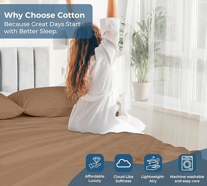 Royale Linens 100% Organic Cotton Queen Flat Sheet Only - Image 7