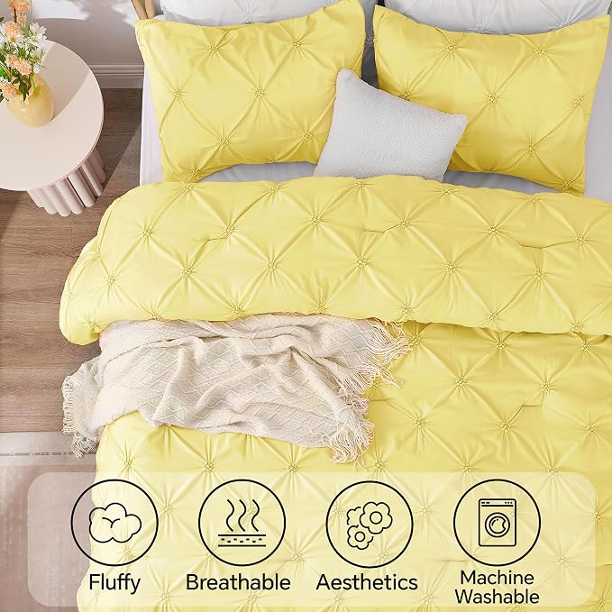 BEDELITE Light Yellow King Size Comforter Set - Image 5