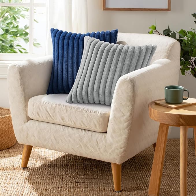 Pallene Faux Fur Plush Throw Pillow Covers 22x22 Set of 2, Luxury Soft Fluffy - Image 4