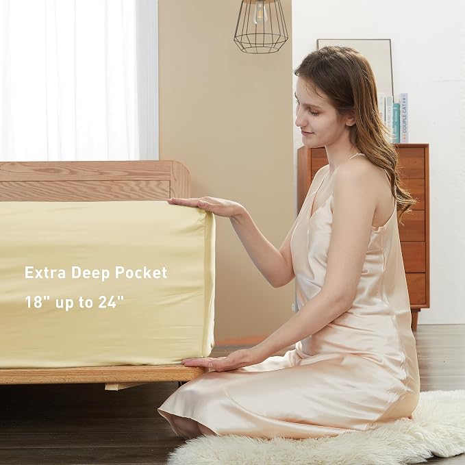 Sunflower Queen Fitted Sheet, 1-Piece Extra Deep Pocket Fitted Bottom Sheet 22" - Image 3