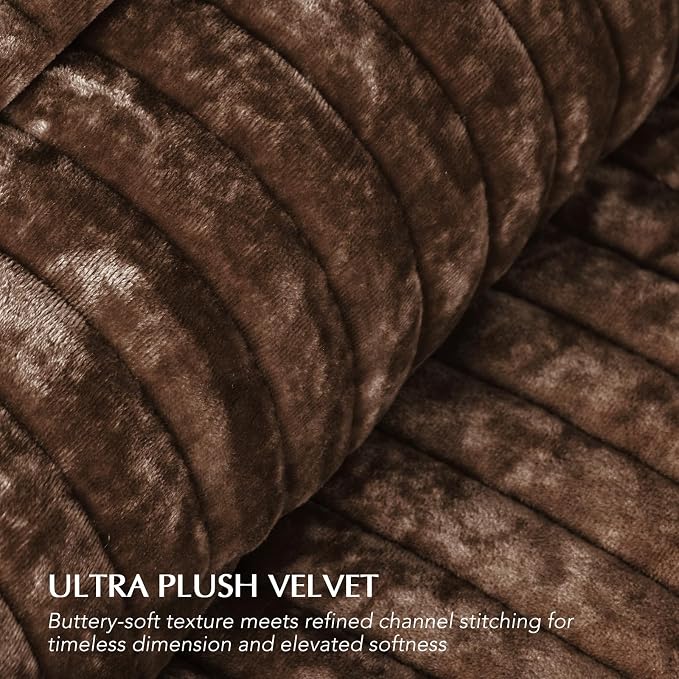EVERGRACE Velvet Quilt Set King Size, Luxurious Soft Striped Channel Bedding Set - Image 5