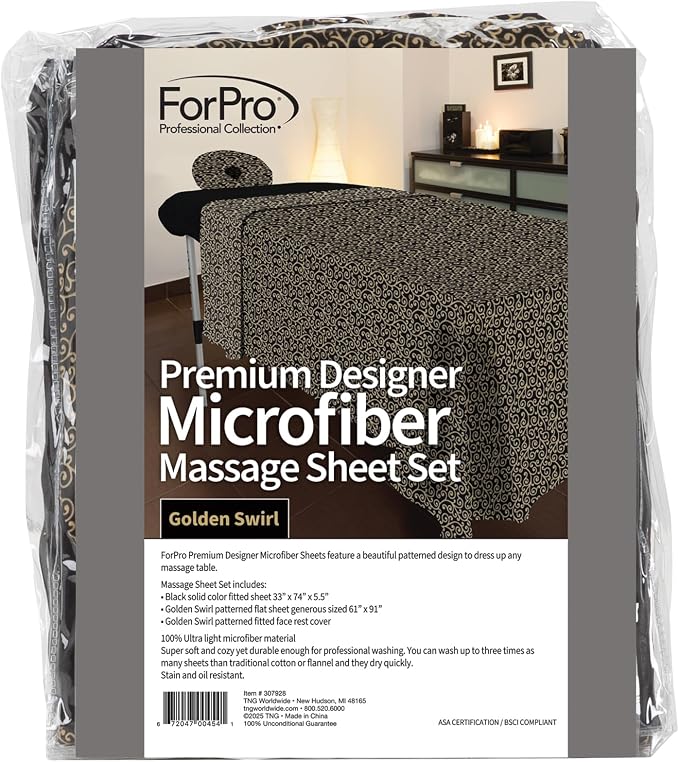 ForPro Premium Designer Microfiber 3-Piece Massage Sheet Set - Image 4