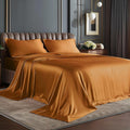 BEDELITE California King Sheets Set, Luxury Soft Burnt Orange Satin Sheets by BEDELITE