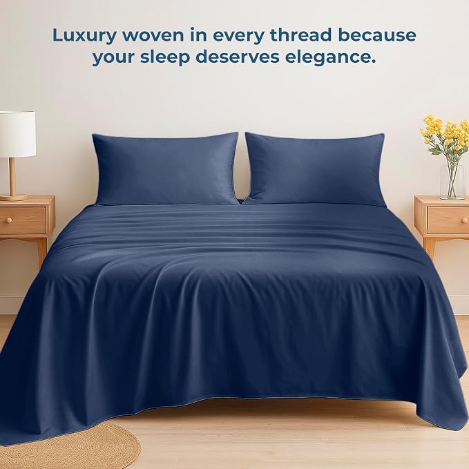 Royale Linens 100% Organic Cotton Twin Flat Sheet Only - Image 6