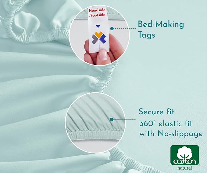 California Design Den Soft 100% Cotton Full Fitted Sheet Only, Deep Pocket - Image 5