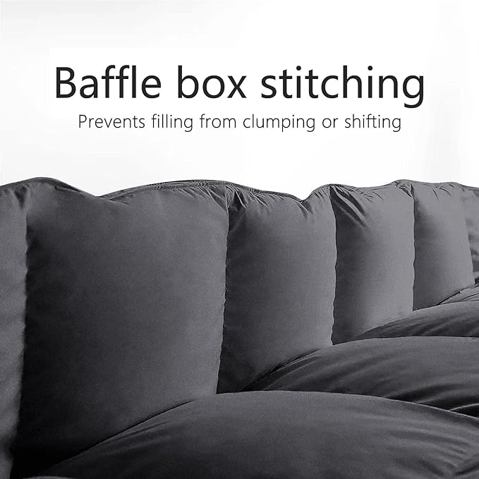 TEXARTIST Premium 2100 Series Twin Comforter All Season Breathable Grey - Image 3