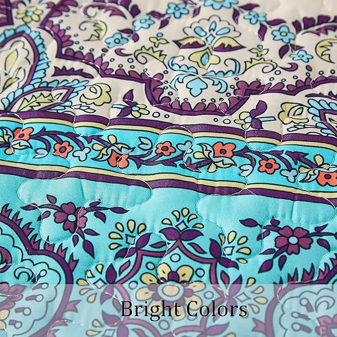 WONGS BEDDING Boho Quilt Set California King, Lightweight Microfiber Bed Decor - Image 7