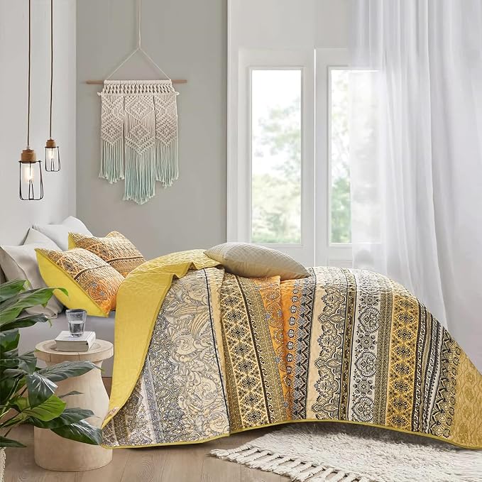 WONGS BEDDING Boho Quilt Set Full Size - Image 4