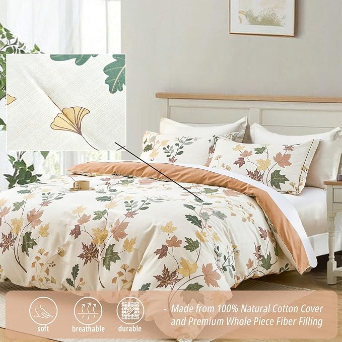 LEMIROE Botanical Cotton Comforter King Size - Image 2