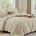 Sasttie King Size Comforter Set, 7-Piece Bed in a Bag, Pintuck Bedding Set by SASTTIE